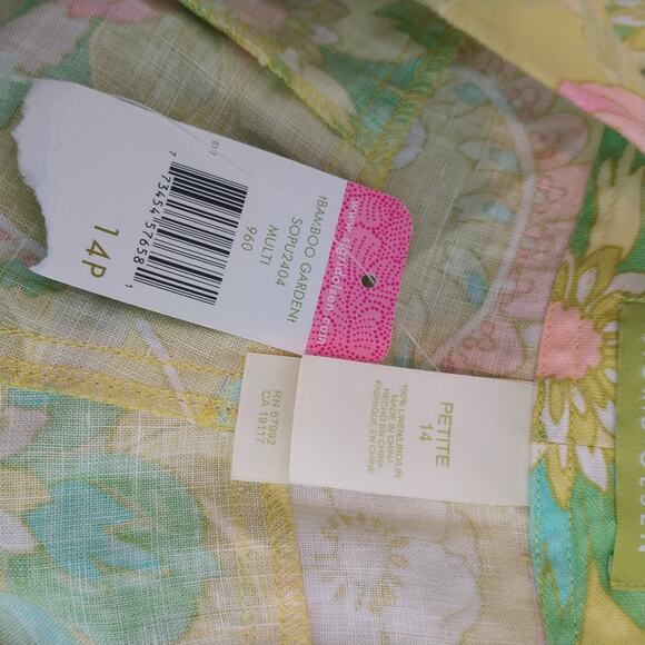 Sigrid Olsen Floral Linen Cropped Pants - Picture 10 of 10